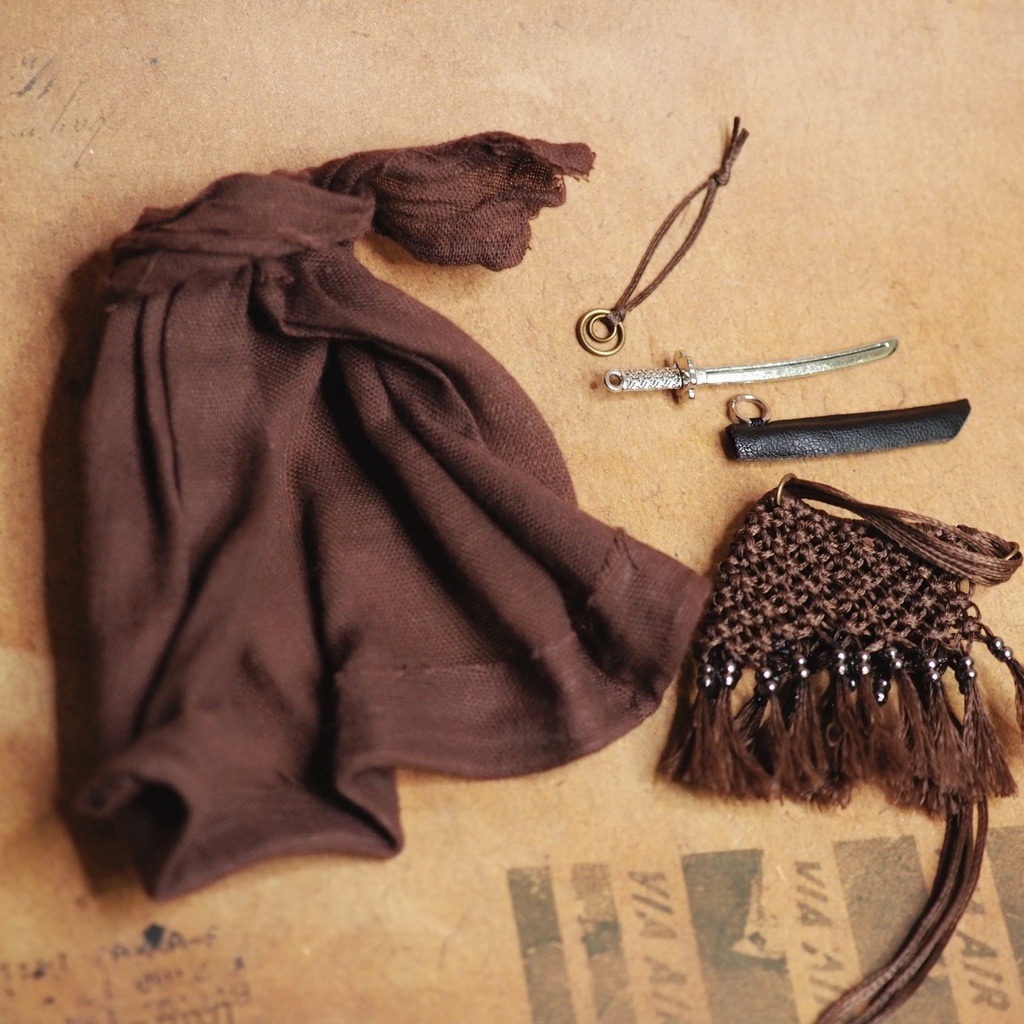 旅人の服(ブラウン)1/12ドールサイズ