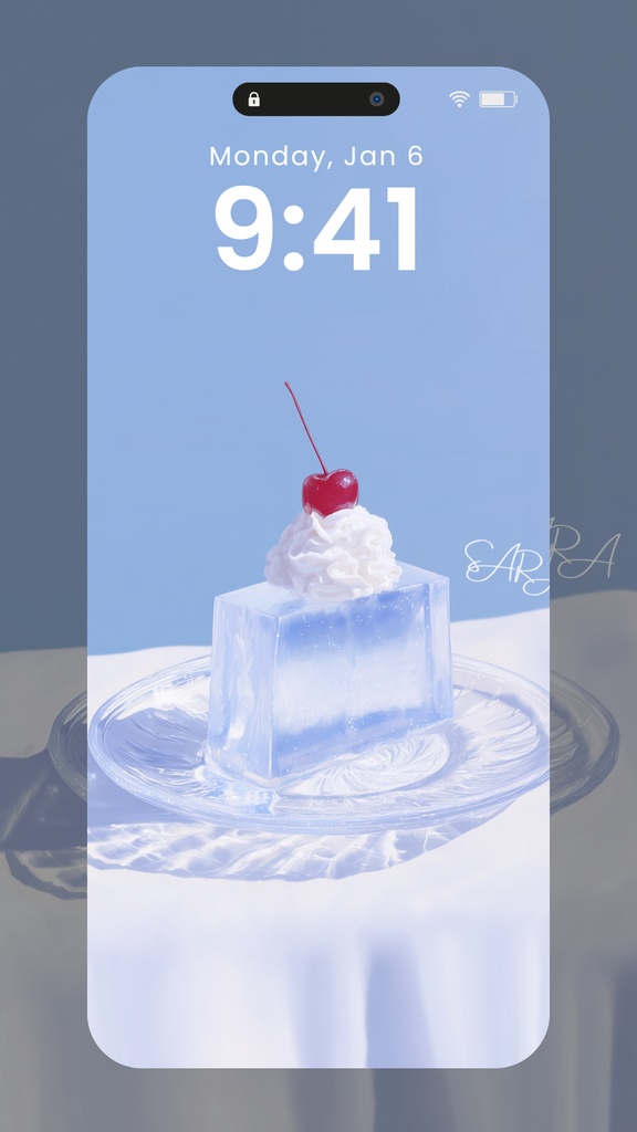 水色系統の夢かわスマホ壁紙セット３１枚（SARA印字あり）