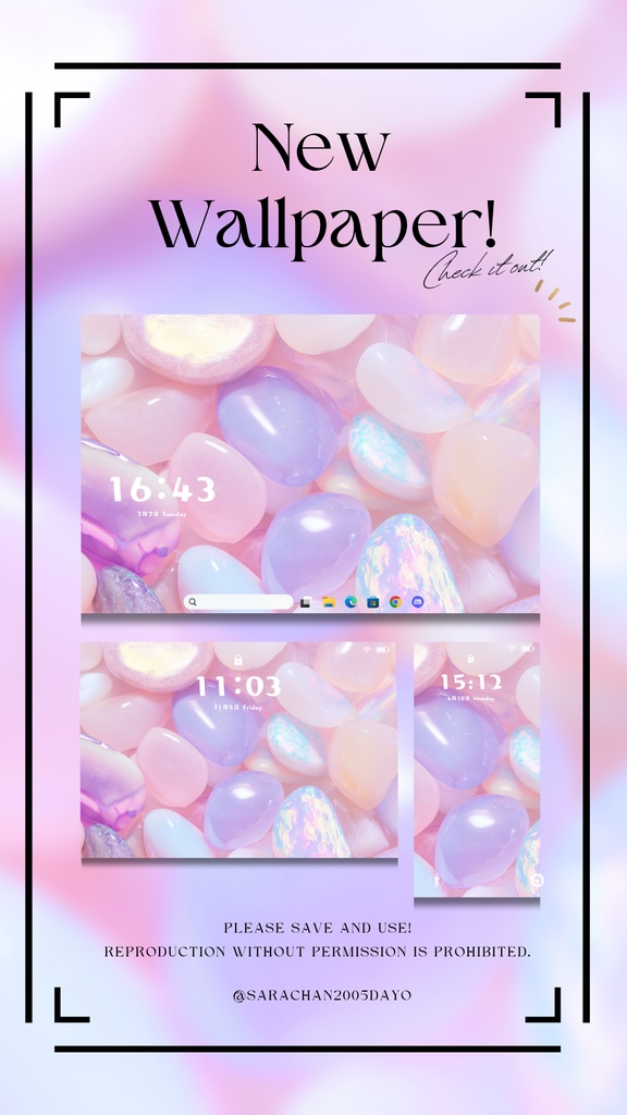 パソコン用壁紙 パステルピンク系25枚以上