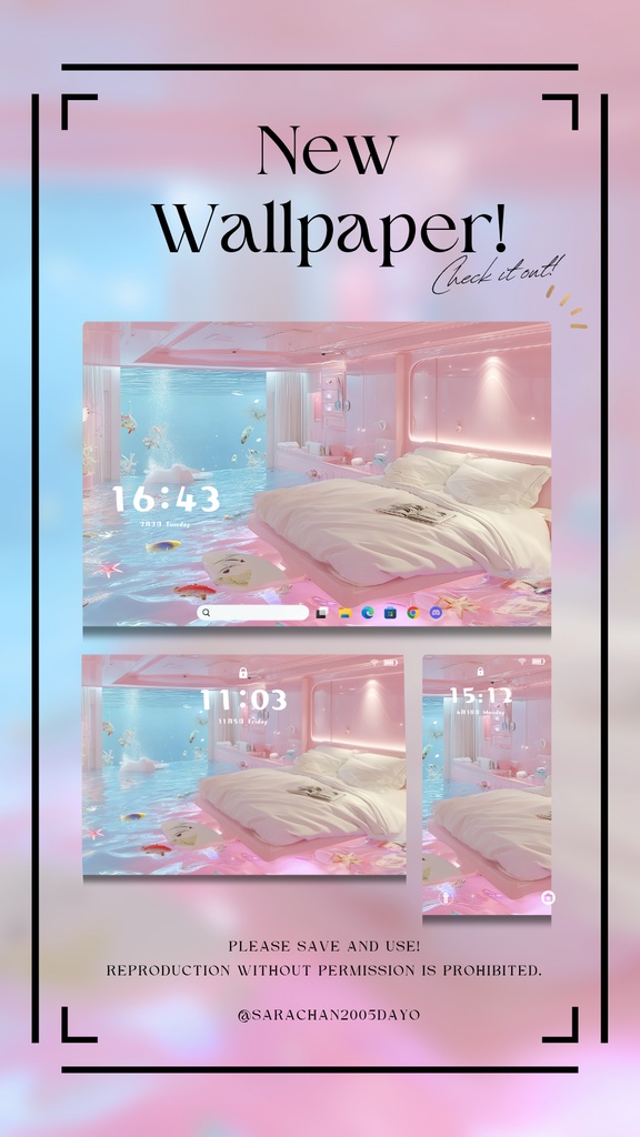 パソコン用壁紙 パステルピンク系25枚以上