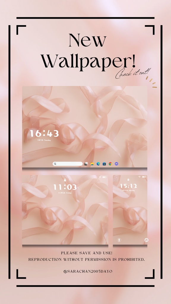 パソコン用壁紙 しっかりピンク系統15枚以上