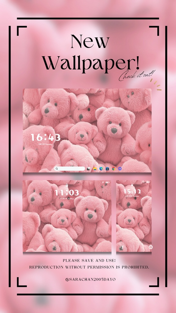 パソコン用壁紙 しっかりピンク系統15枚以上