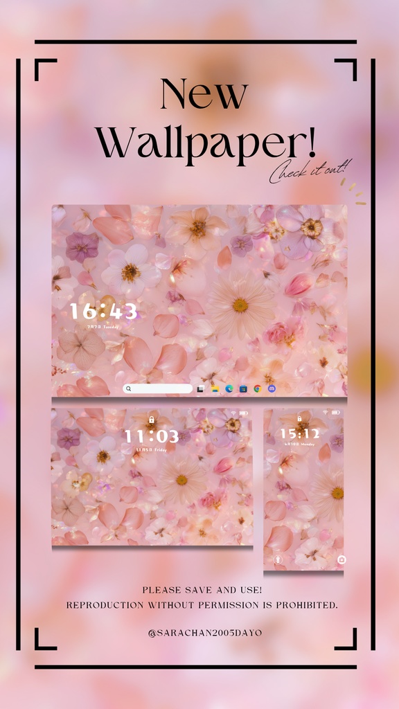 パソコン用壁紙 しっかりピンク系統15枚以上