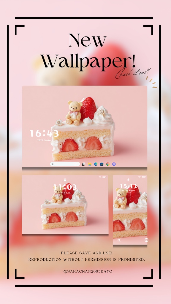 パソコン用壁紙 しっかりピンク系統15枚以上