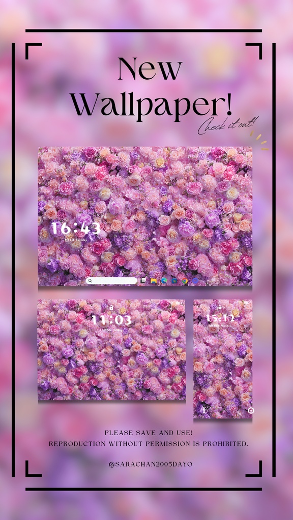 パソコン用壁紙 しっかりピンク系統15枚以上