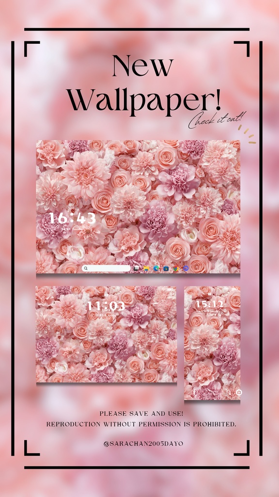 パソコン用壁紙 しっかりピンク系統15枚以上