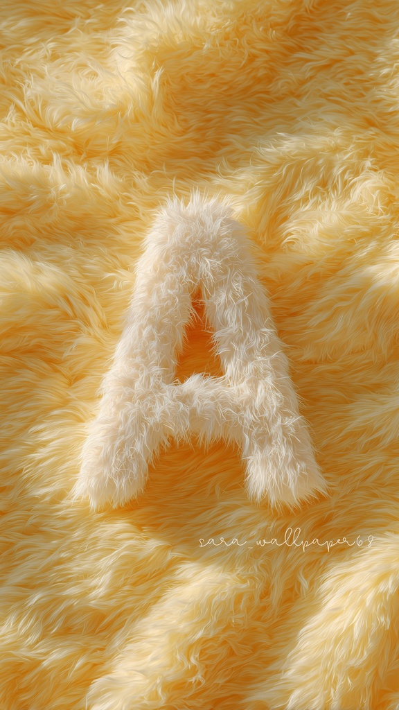 アルファベット壁紙黄色もふもふA~Z(SARAサインなし)