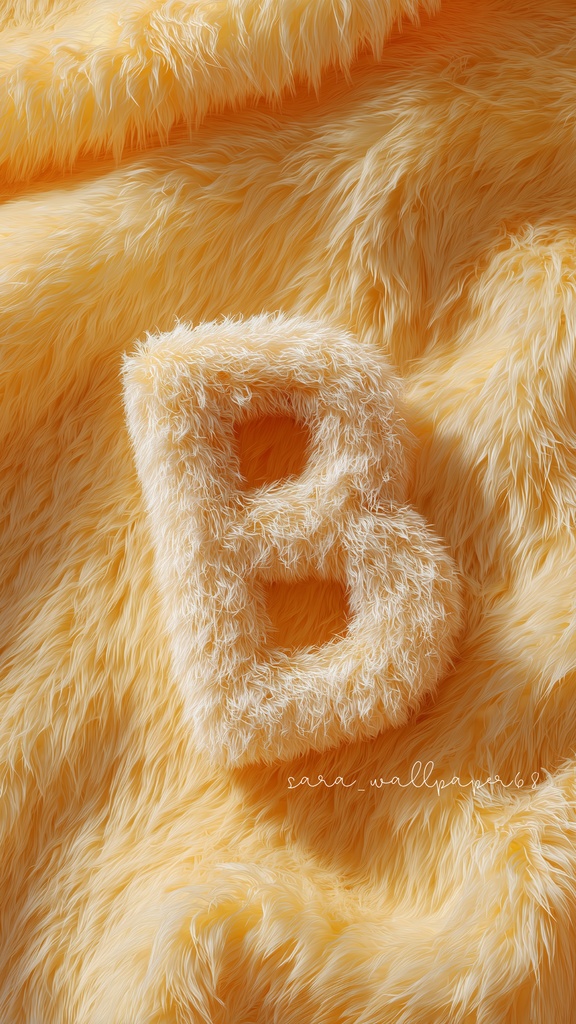 アルファベット壁紙黄色もふもふA~Z(SARAサインなし)