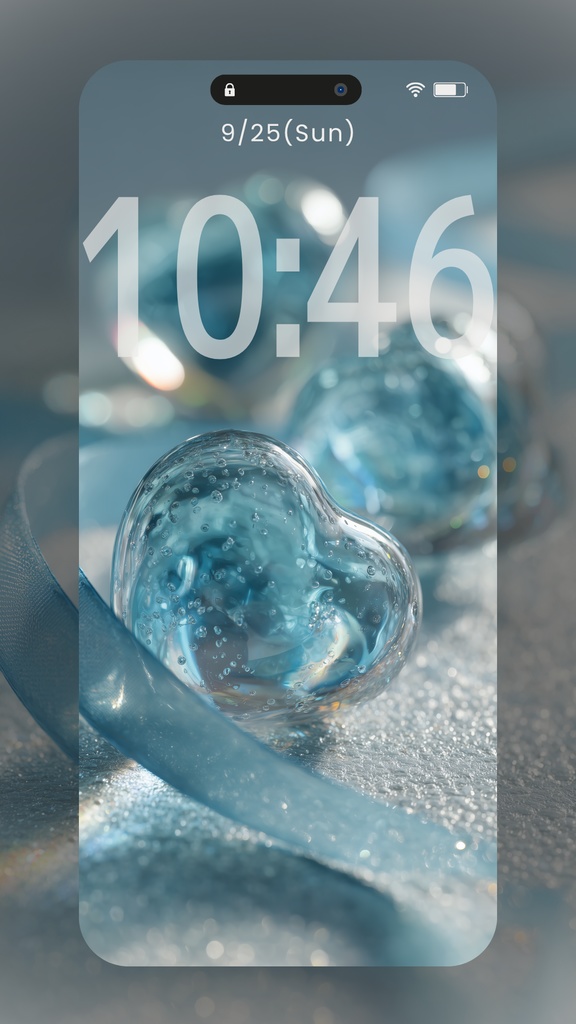 きらきらハートの壁紙水色多め(SARAサインなし)11枚