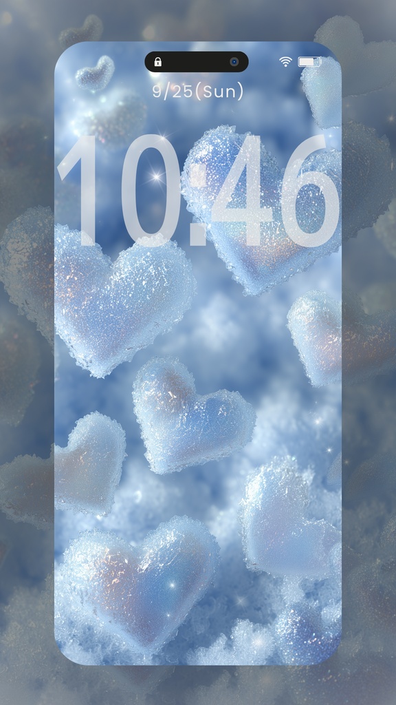 きらきらハートの壁紙水色多め(SARAサインなし)11枚