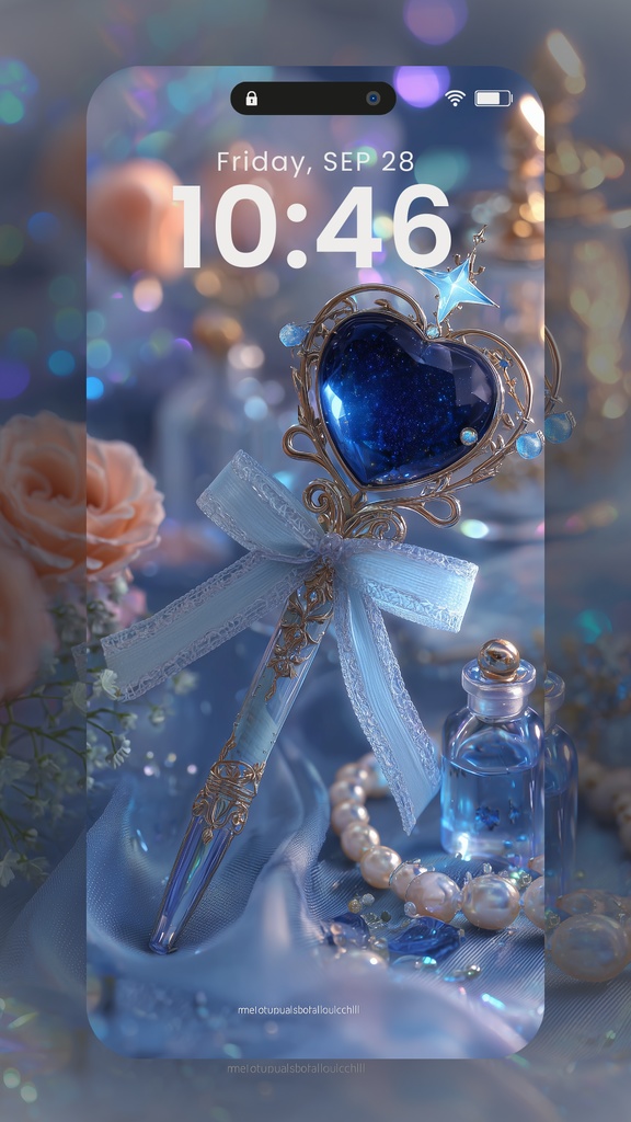 きらきらハートの壁紙水色多め（SARAサインなし）11枚