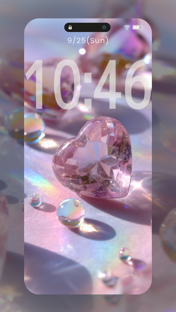 きらきらハートの壁紙水色多め(SARAサインなし)11枚