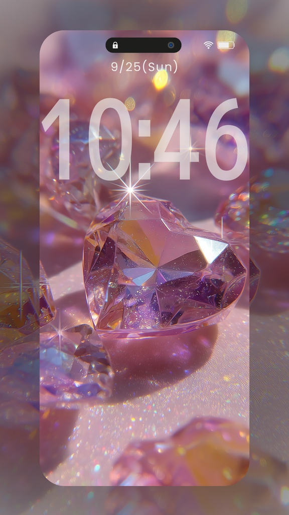 きらきらハートの壁紙水色多め(SARAサインなし)11枚