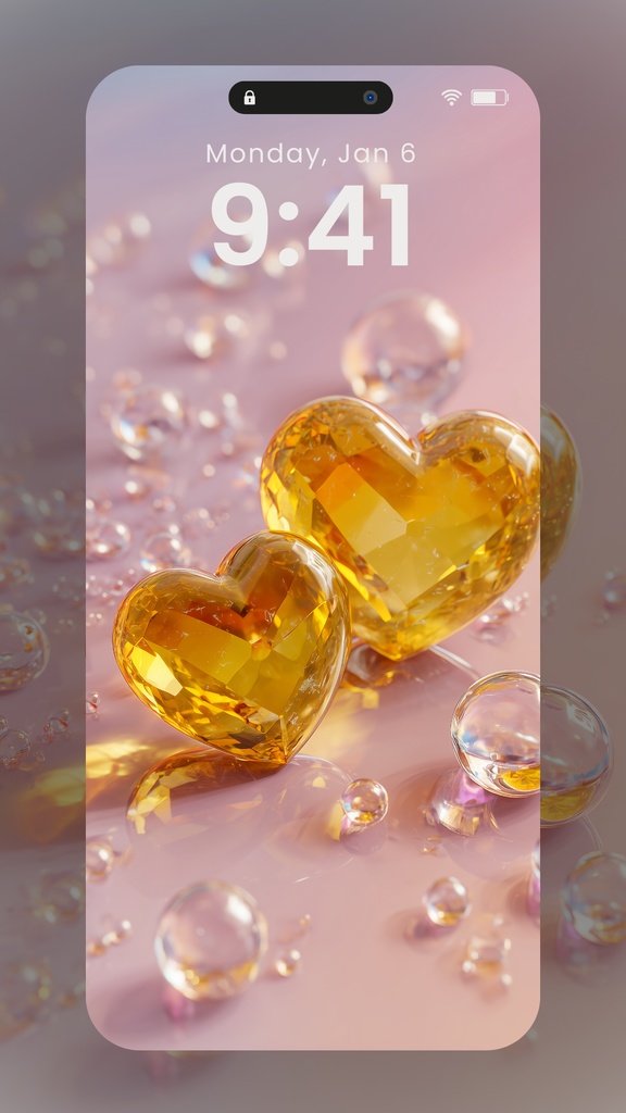 きらきらハートの壁紙水色多め(SARAサインなし)11枚