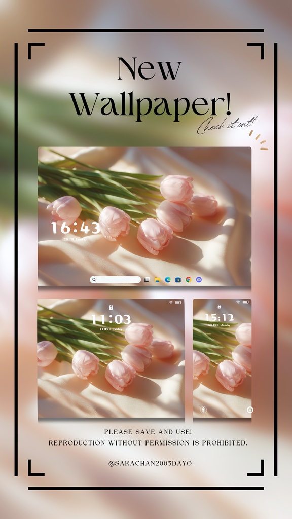 パソコン・タブレット用ピンク系統壁紙 9枚