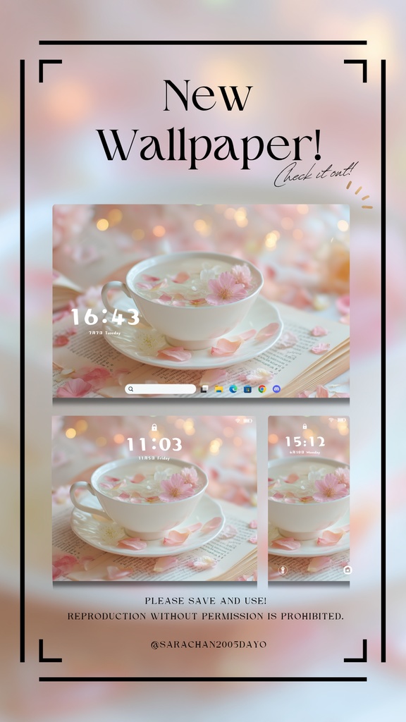 パソコン・タブレット用ピンク系統壁紙 9枚