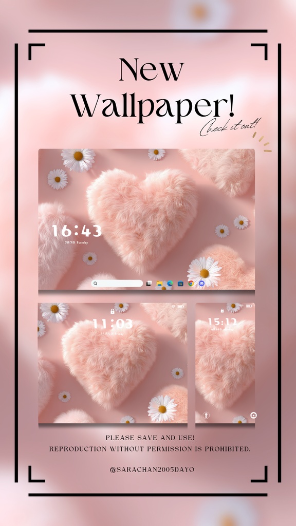 パソコン・タブレット用ピンク系統壁紙 9枚