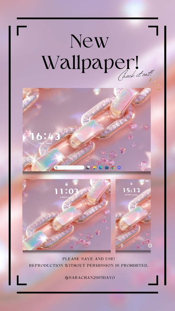 パソコン・タブレット用ピンク系統壁紙 9枚