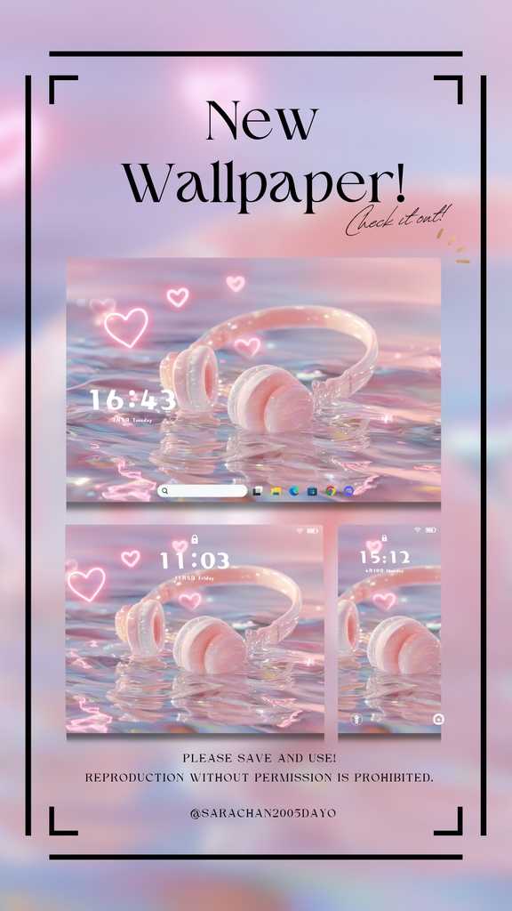 パソコン・タブレット用ピンク系統壁紙 9枚