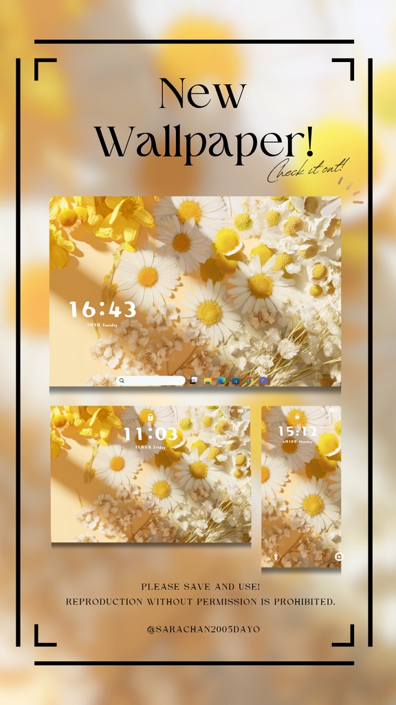 パソコン・タブレット用黄色系統壁紙15枚