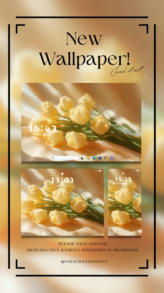 パソコン・タブレット用黄色系統壁紙15枚