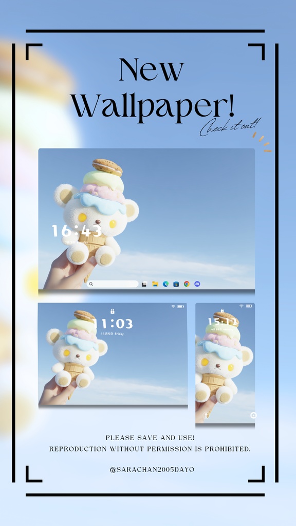 パソコン・タブレット用水色統壁紙24枚