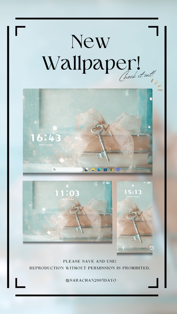 パソコン・タブレット用水色統壁紙24枚