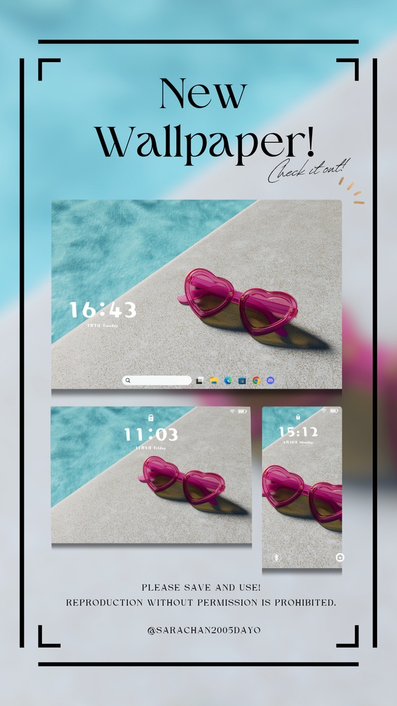 パソコン・タブレット用水色統壁紙24枚