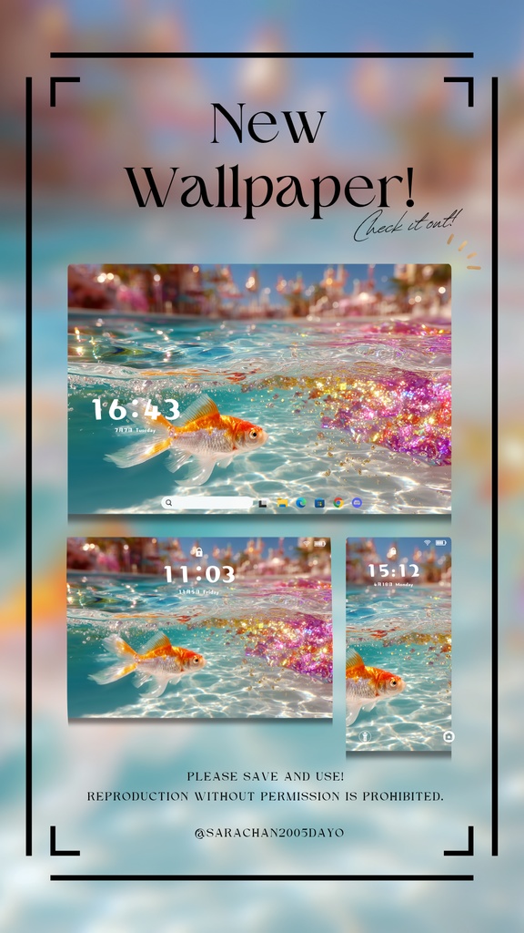 パソコン・タブレット用水色統壁紙24枚