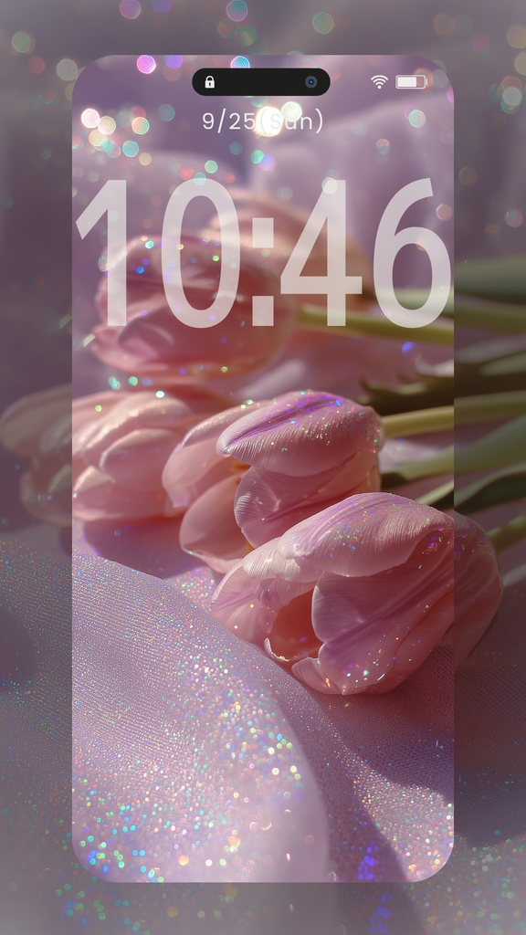 指先で触れたくなるような淡い光の粒イメージの壁紙(SARAサインなし10枚)