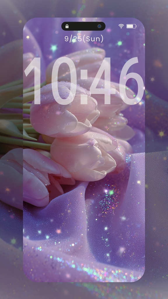 指先で触れたくなるような淡い光の粒イメージの壁紙(SARAサインなし10枚)