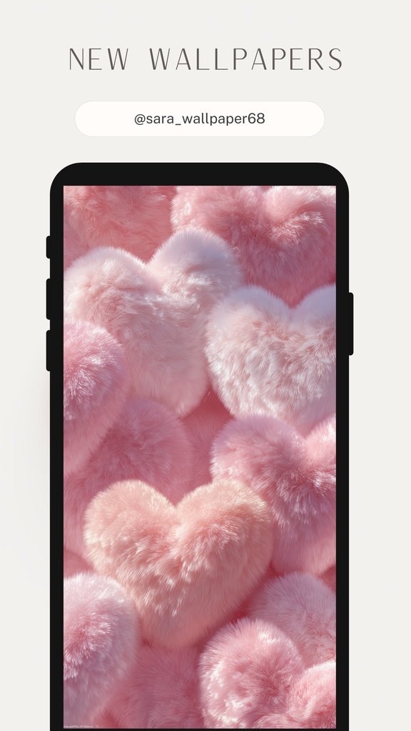 ふわふわハートの壁紙(SARAサインなし)12枚