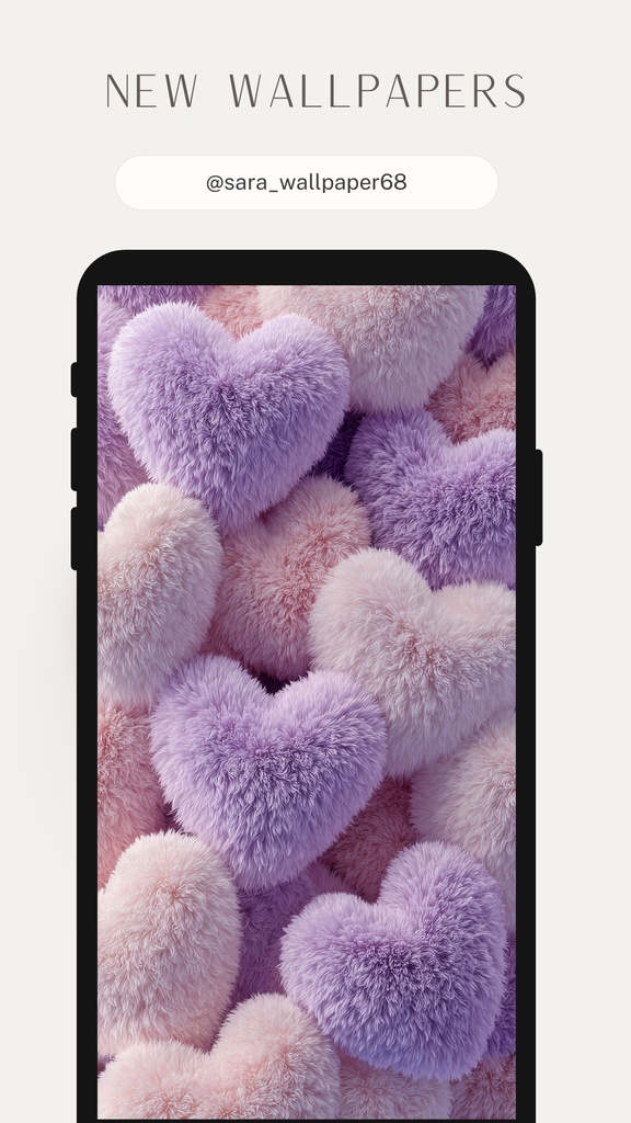 ふわふわハートの壁紙(SARAサインなし)12枚