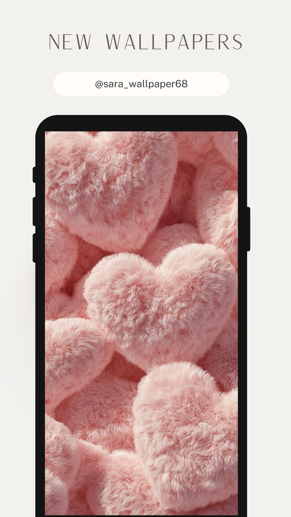 ふわふわハートの壁紙(SARAサインなし)12枚