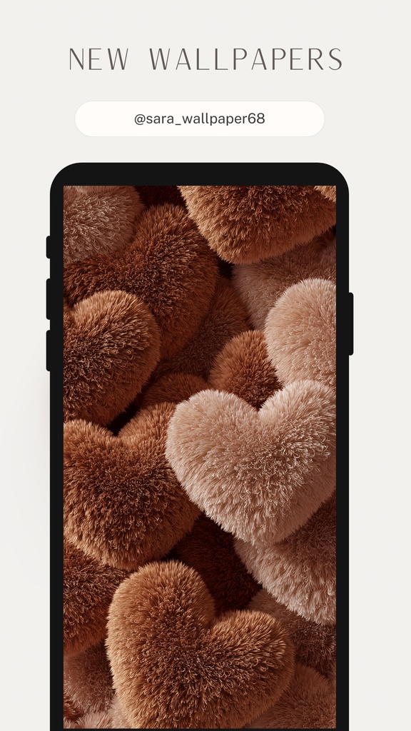 ふわふわハートの壁紙(SARAサインなし)12枚