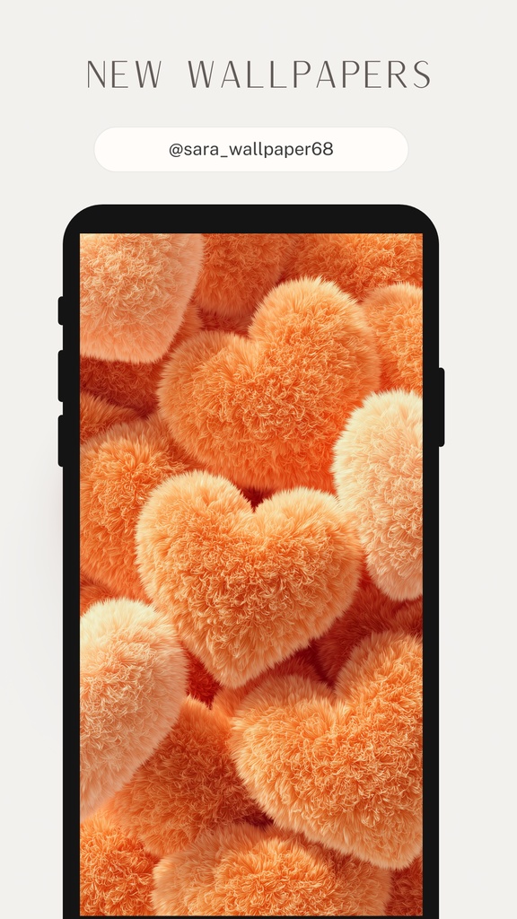 ふわふわハートの壁紙(SARAサインなし)12枚