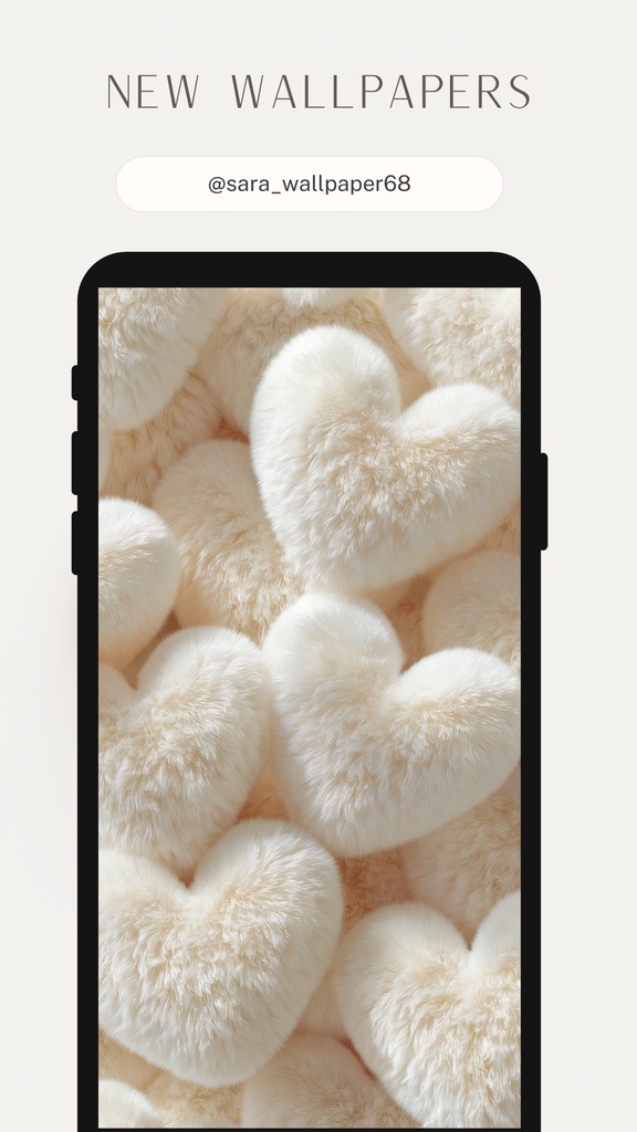 ふわふわハートの壁紙(SARAサインなし)12枚