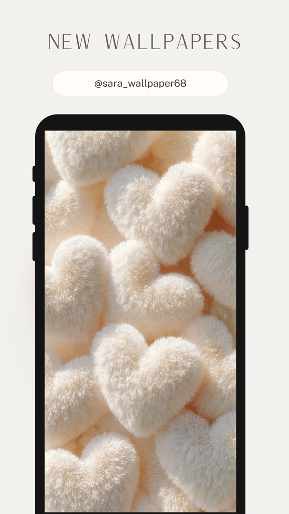 ふわふわハートの壁紙(SARAサインなし)12枚