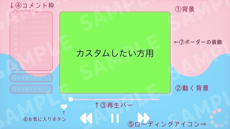 【商用利用⭕️】ゆる〜く動く音楽プレイヤー風待機画面【mp4】