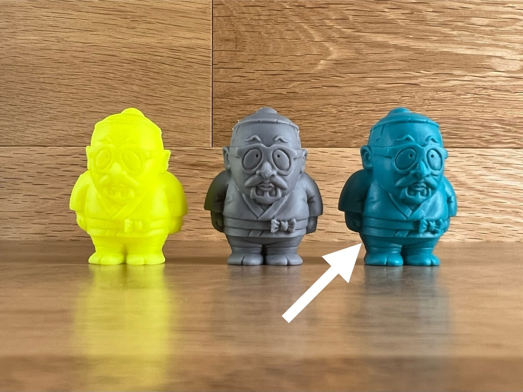 てのひらオヤジ　青緑成形色