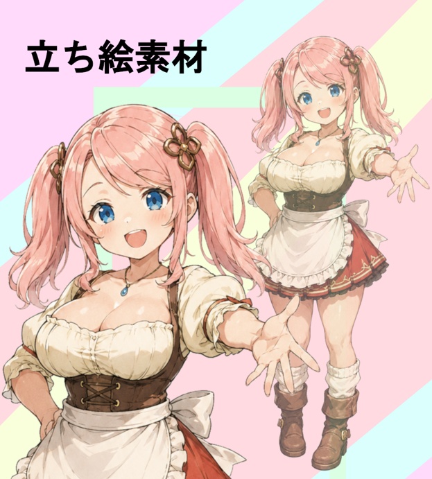 立ち絵素材【食堂の看板娘】