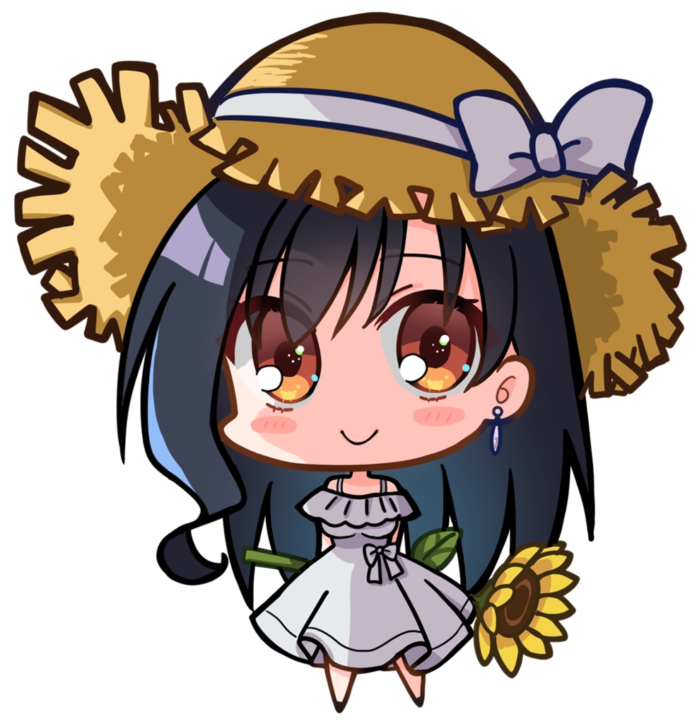 【フリー素材】立ち絵SDイラスト夏影庭(ちびキャラ)【無料】