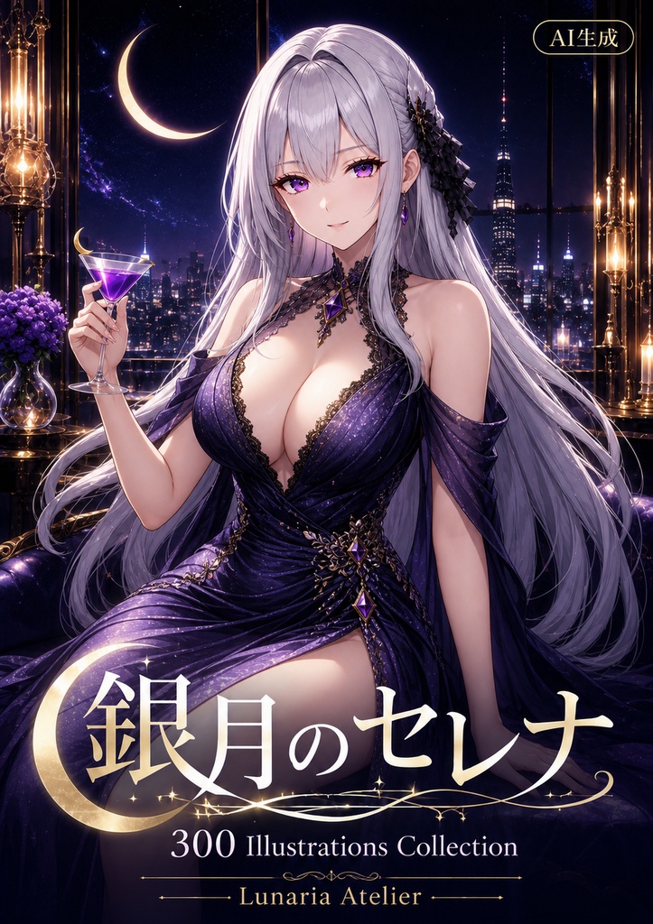 【AI生成】銀月のセレナ|300 Illustrations Collection