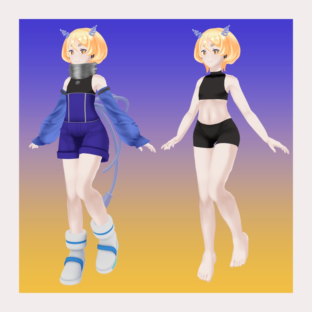 【VRC想定】オリジナル3Dモデル「ニト」