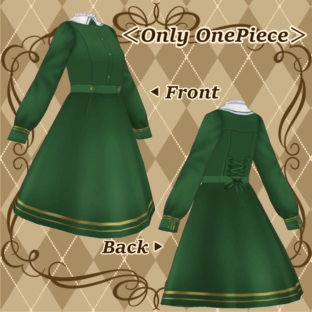 【Vroid衣装】魔法学生のクラシック・ケープワンピース