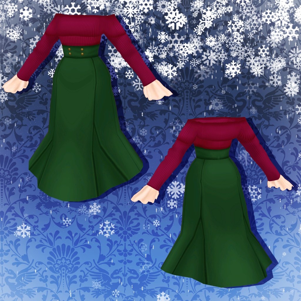 【Vroid衣装】エレガントなオフショルニット