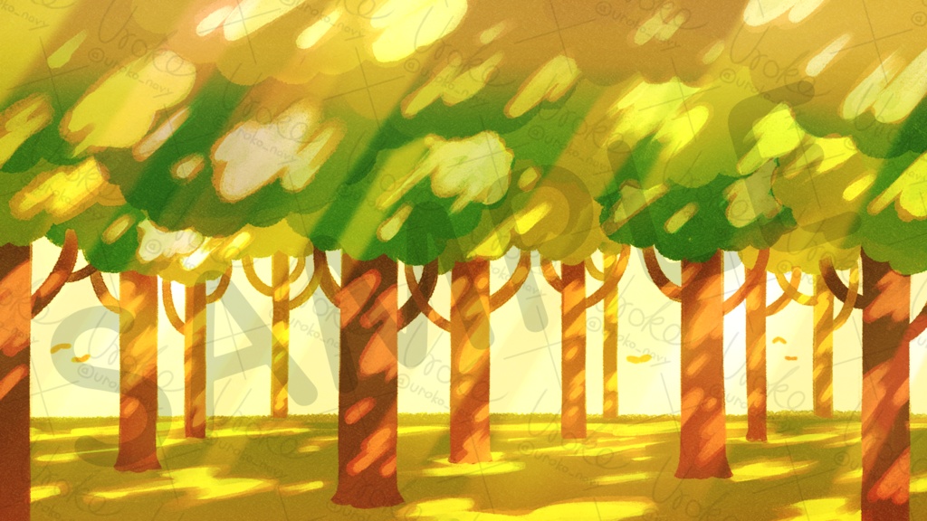 【配信素材/動く背景】木漏れ日の森