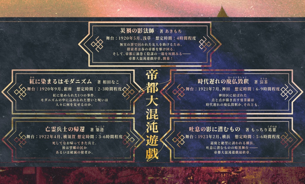 【冊子版】『帝都大混沌遊戯』 | 新クトゥルフ神話TRPG用シナリオ集