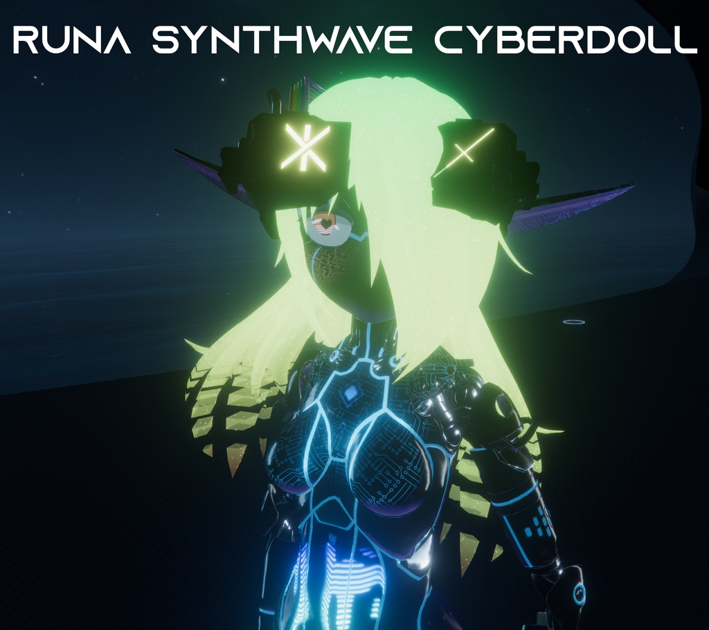 Synthwave Cyberdoll - Runa/Luna Material and Texture Set - VRChat