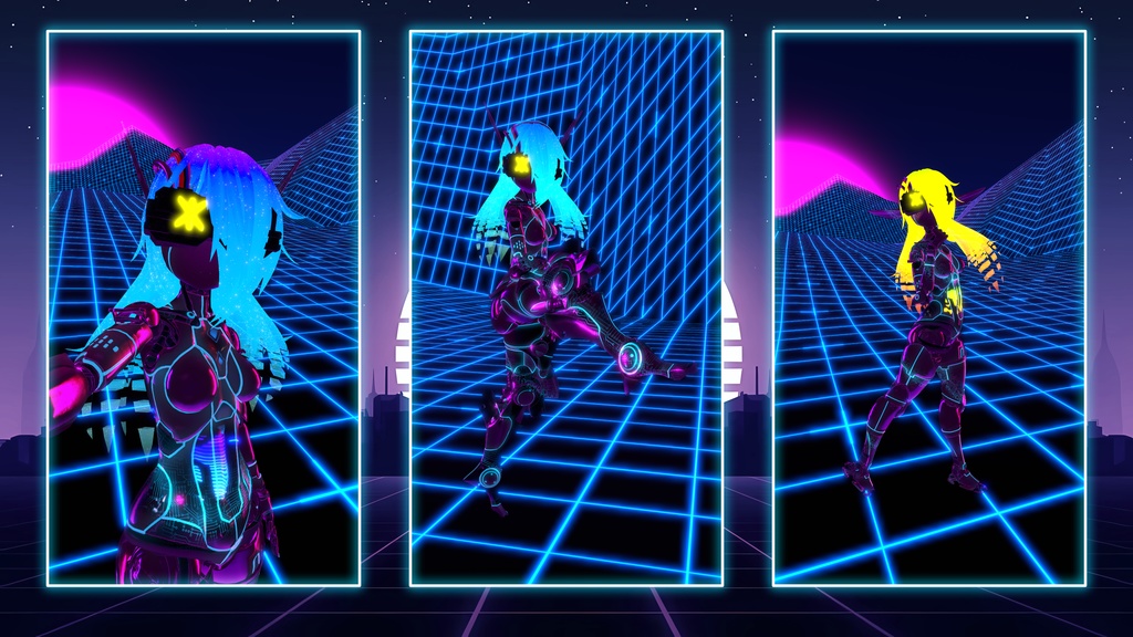 Synthwave Cyberdoll - Runa/Luna Material and Texture Set - VRChat